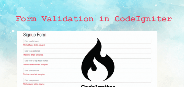 Form Validation in CodeIgniter