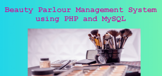 Beauty Parlour Management System using PHP and MySQL